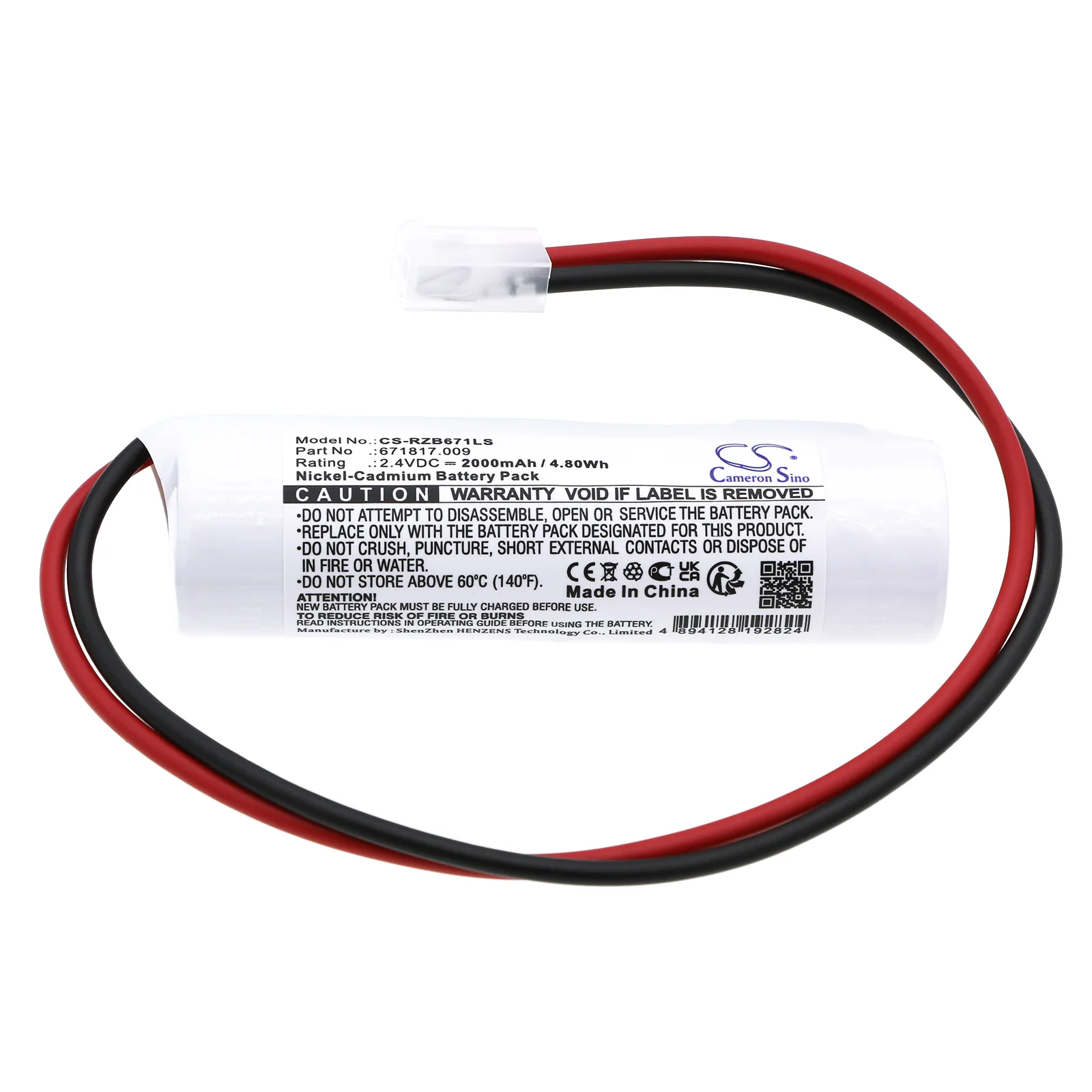 CS-RZB671LS : Battery for Elubat swiss 275 602, 275602 - Replaces RZB 671817.009, 98100103, 663-0088-20.01 42-2014