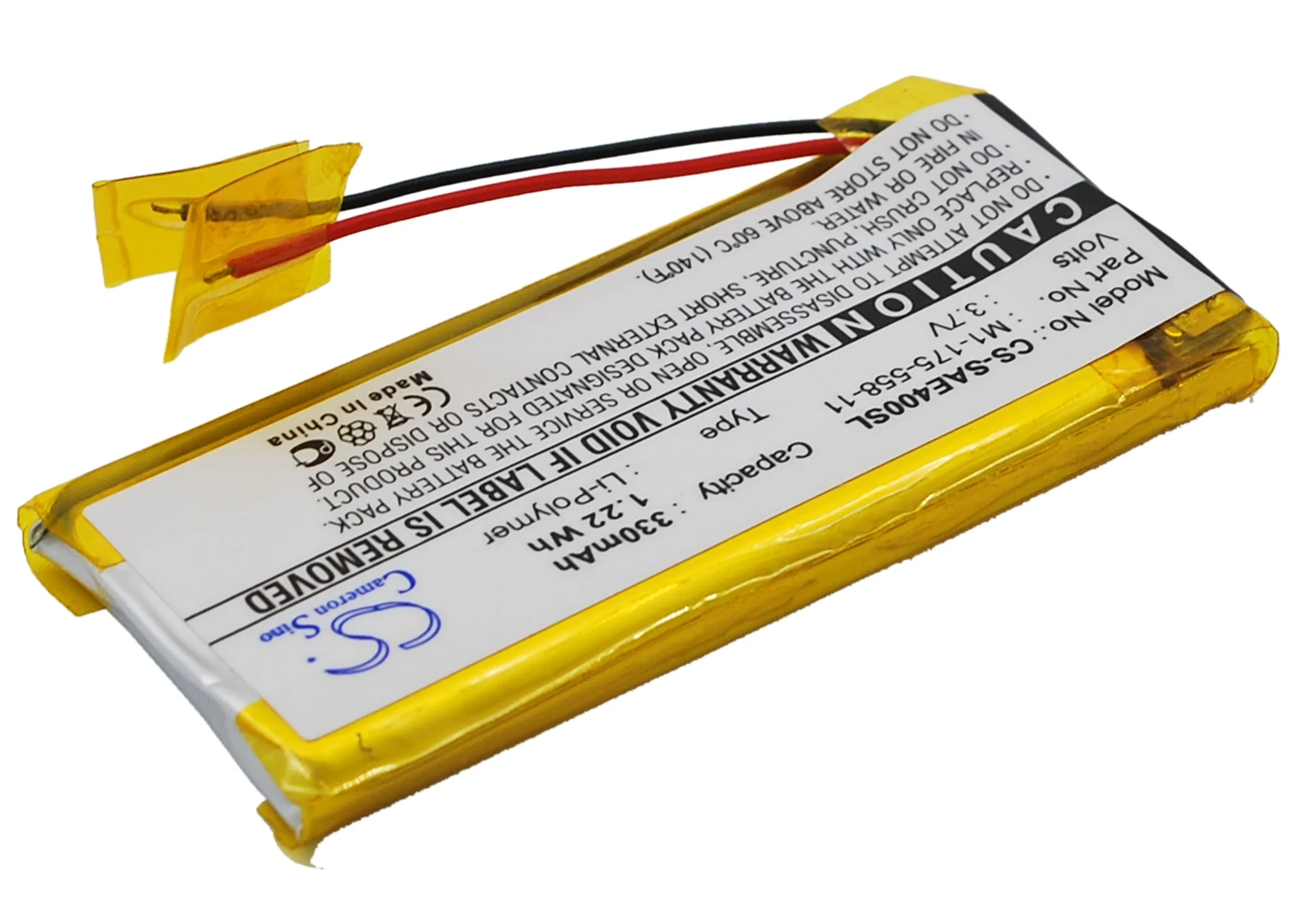 CS-SAE400SL : Battery for Sony NW-E403, NW-E405, NW-E407 and others - Replaces Sony 1-175-558-11, MR11-2788 - Image 2