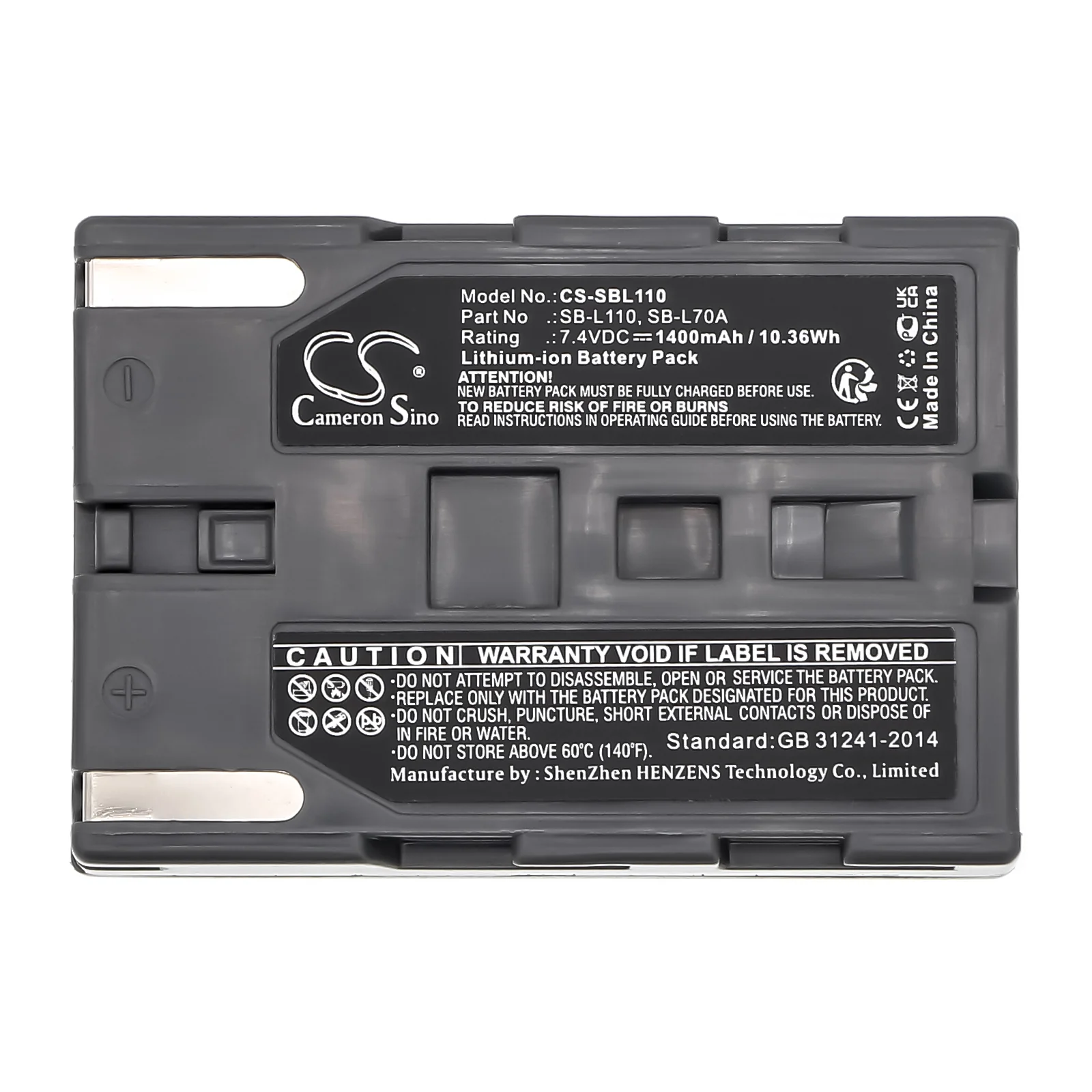 CS-SBL110 : Battery for Samsung SC-D20, SC-D21, SC-D23 and others - Replaces Samsung SB-L70, SB-L70A, SB-L70R and others - Image 5