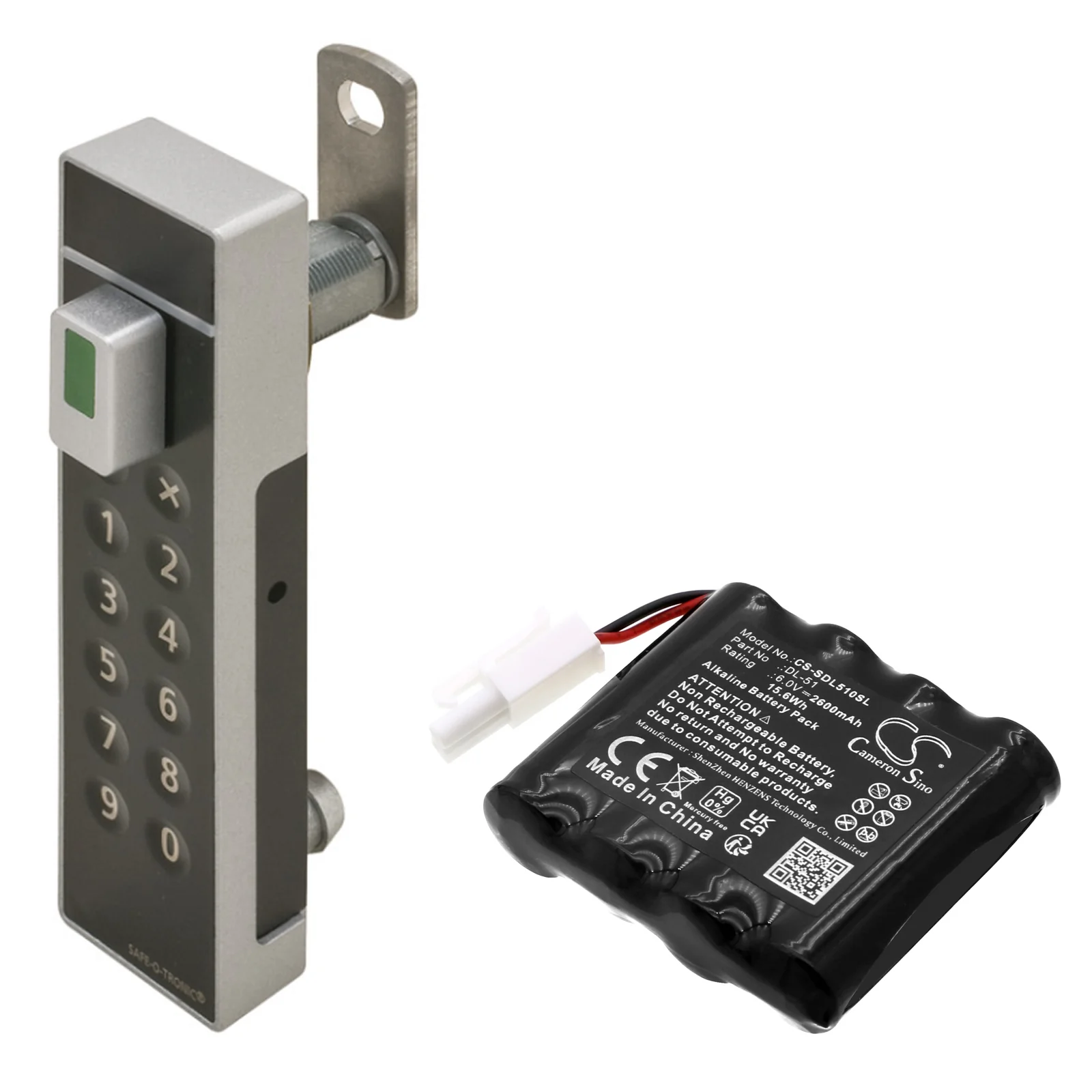 CS-SDL510SL : Battery for SAG Schlagbaum, Safe-O-Tronic, Safe-O-Pin and others - Replaces SAG 3850000.020.000, DL-51, 198226 and others - Image 6