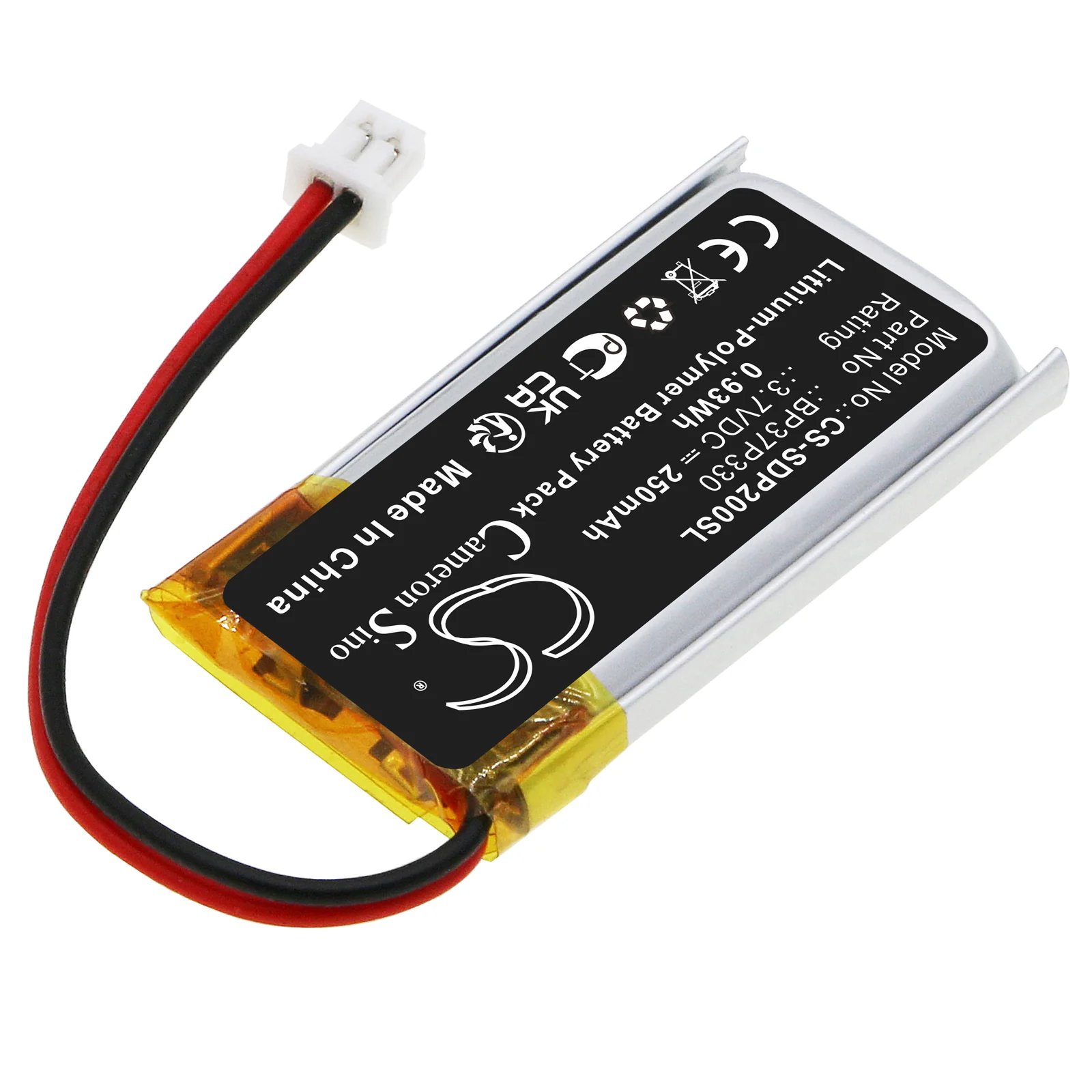CS-SDP200SL : Battery for Dogtra 202C, 280C, 282C - Replaces Dogtra BP37P330 - Image 2