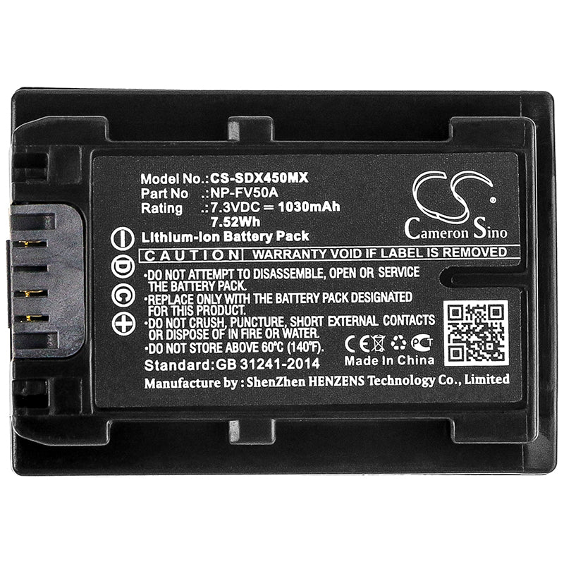 CS-SDX450MX : Battery for Sony FDR-AX40, FDR-AX45, FDR-AX60 and others - Replaces Sony NP-FV50A - Image 5