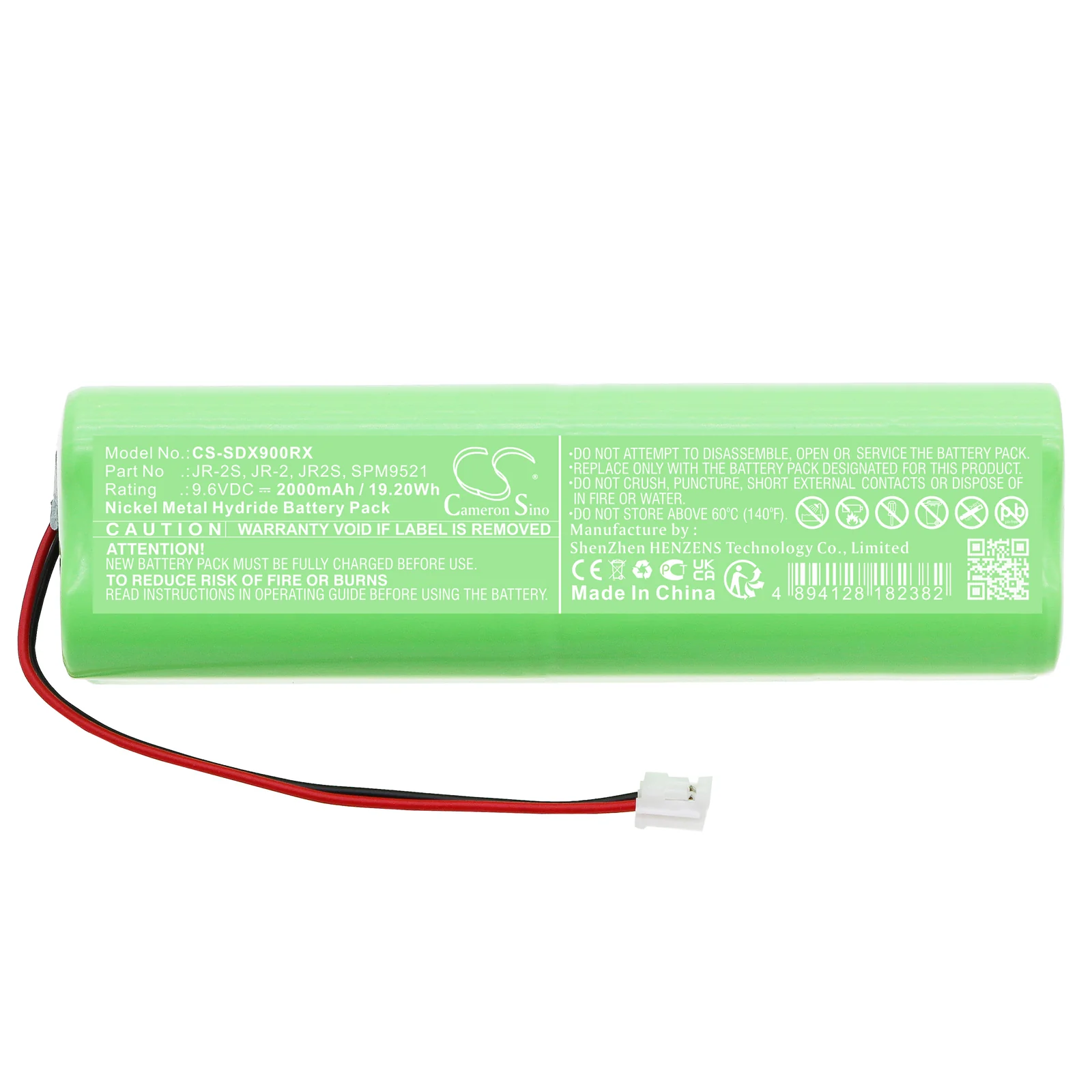 CS-SDX900RX : Battery for Spektrum XP6102, X9303, XP9303 and others - Replaces Spektrum JR-2S, JR-2, JR2S and others - Image 3