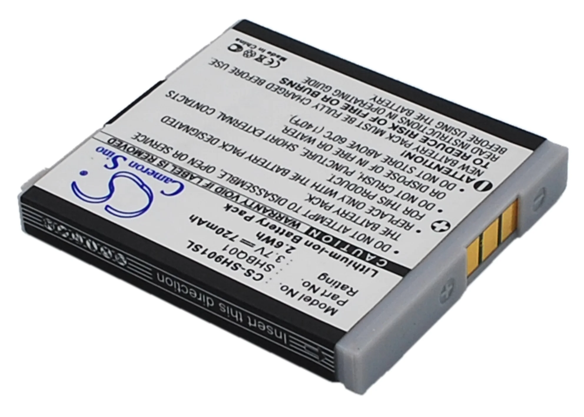 CS-SH901SL : Battery for Sharp SH901iS, SH05, SH902i and others - Replaces Sharp SHBQ01 - Image 2