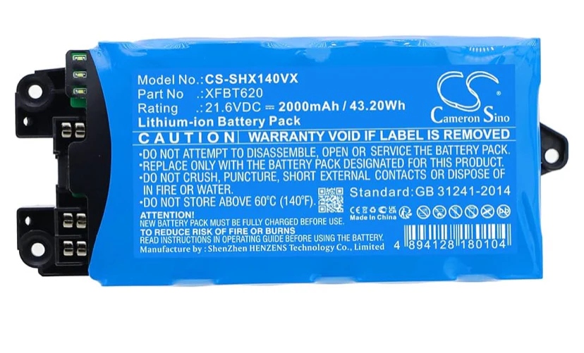 CS-SHX140VX : Battery for Shark IX140, IX141, IZ141 and others - Replaces Shark XFBT620 - Image 4