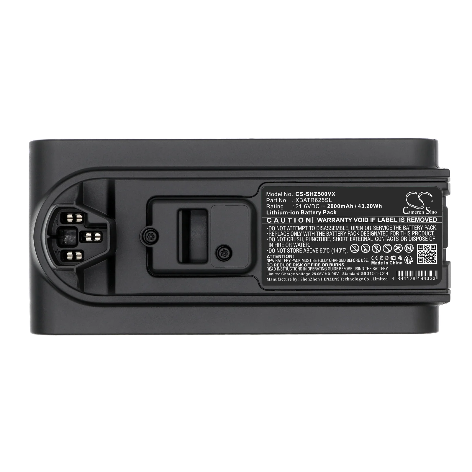CS-SHZ500VX : Battery for Shark IZ500, IZ531H, IZ540H and others - Replaces Shark XBATR625SL, XBATR620SL, XBATR625SLEU - Image 5