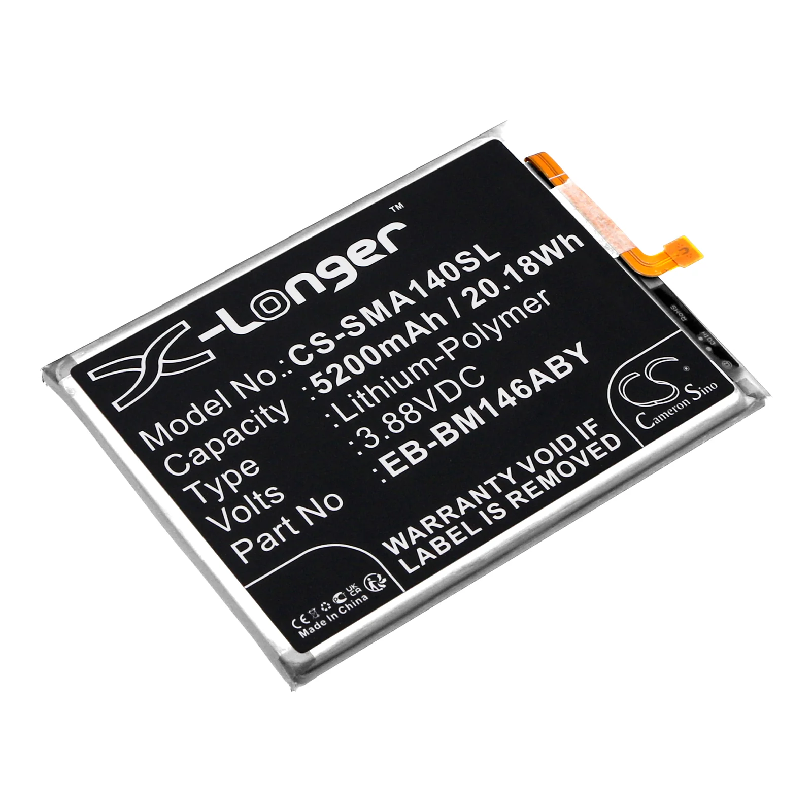 CS-SMA140SL : Battery for Samsung Galaxy M14, Galaxy M14 5G, SM-M146B/N and others - Replaces Samsung EB-BM146ABY, GH82-31349A - Image 3