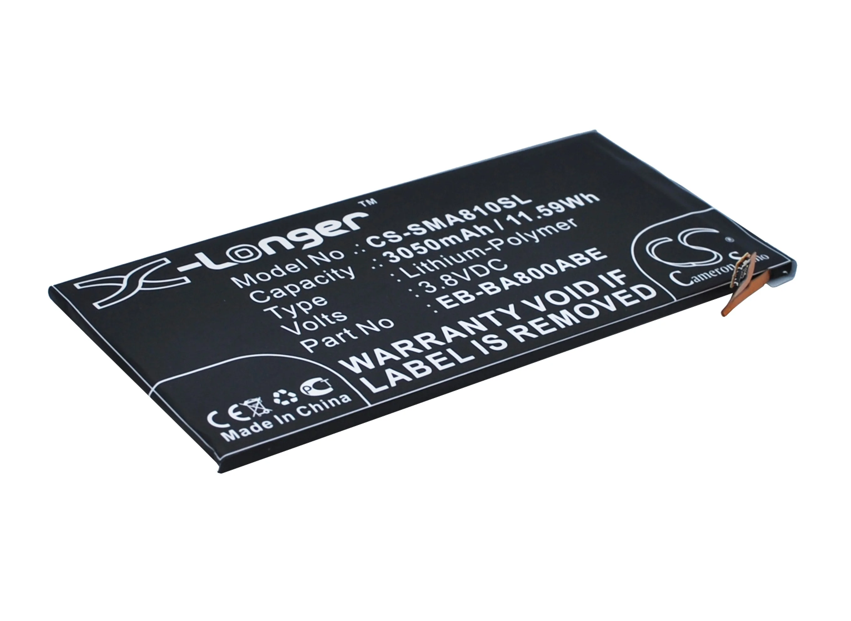 CS-SMA810SL : Battery for Samsung SM-A8000, Galaxy A8 Duos, SM-A800YZ and others - Replaces Samsung EB-BA800ABE - Image 2