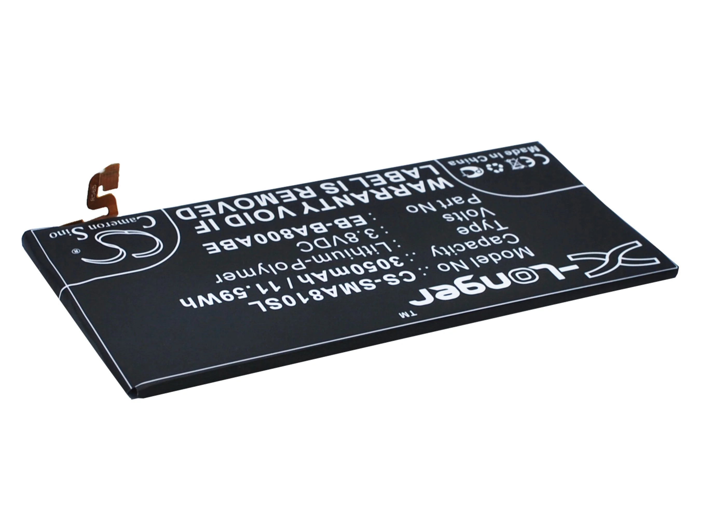 CS-SMA810SL : Battery for Samsung SM-A8000, Galaxy A8 Duos, SM-A800YZ and others - Replaces Samsung EB-BA800ABE - Image 3