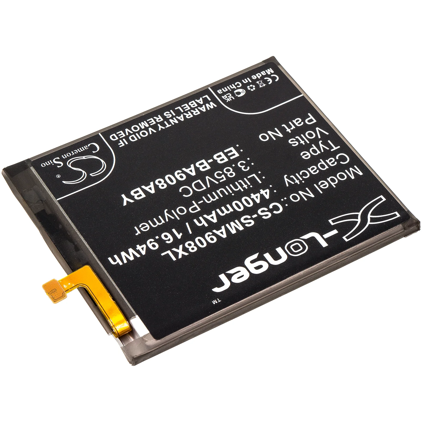 CS-SMA908XL : Battery for Samsung Galaxy A90 5G, SM-A908, SM-A908B and others - Replaces Samsung EB-BA908ABY, GH82-21089A - Image 2