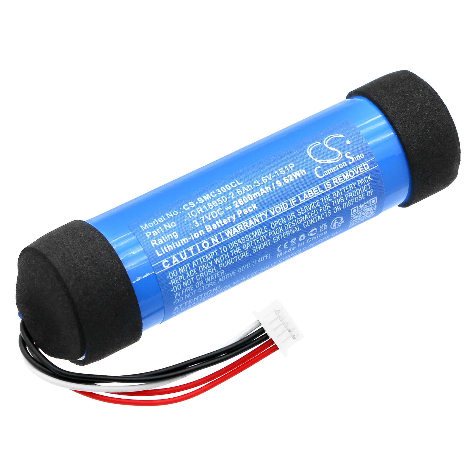 CS-SMC300CL : Battery for Snom C300 Bluetooth 5.0 Conference Speakerphone - Replaces Snom ICR18650-2.6Ah-3.6V-1S1P - Image 4