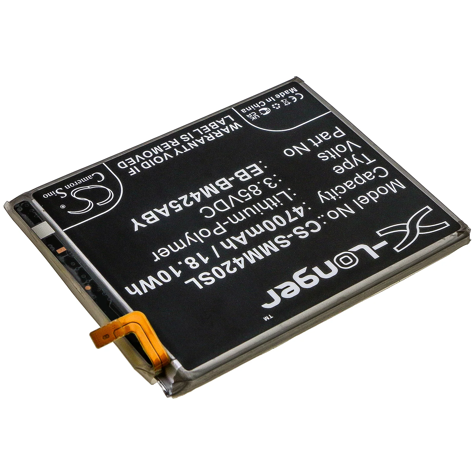 CS-SMM420SL : Battery for Samsung Galaxy M42 - Replaces Samsung EB-BM425ABY - Image 2