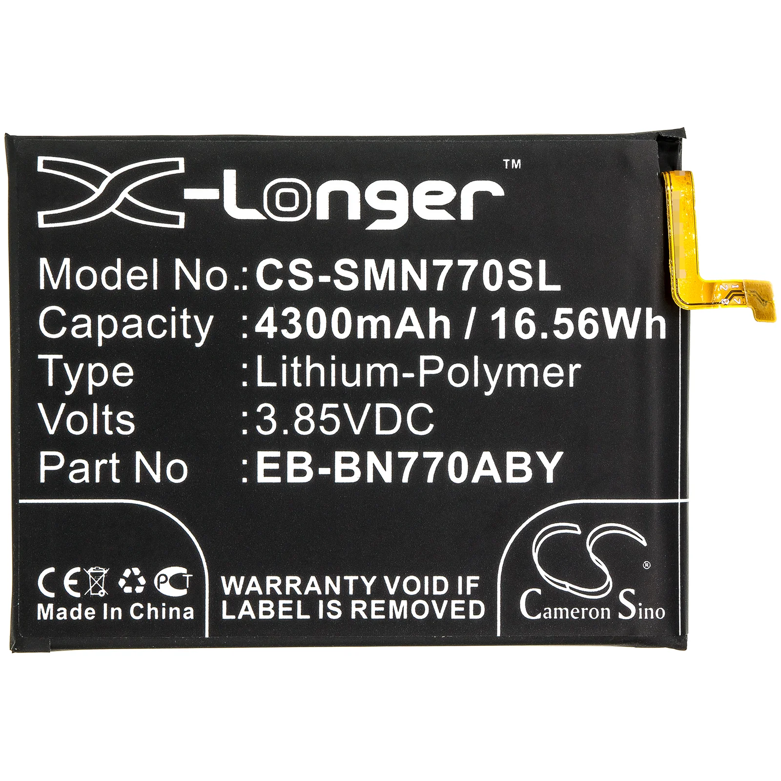 CS-SMN770SL : Battery for Samsung Galaxy Note 10 Lite, SM-N770F/DSM, SM-N770F/DS - Replaces Samsung EB-BN770ABY - Image 3