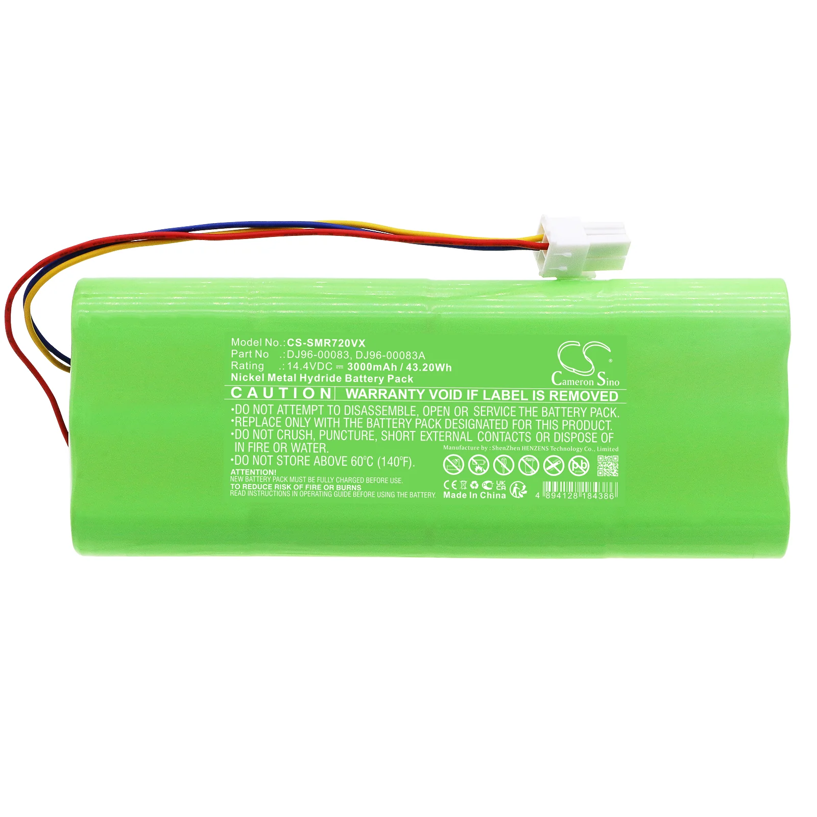 CS-SMR720VX : Battery for Samsung VC-RE7OV, VC-RE72V - Replaces Samsung DJ96-00083, DJ96-00083A, DJ96-00083B and others - Image 3