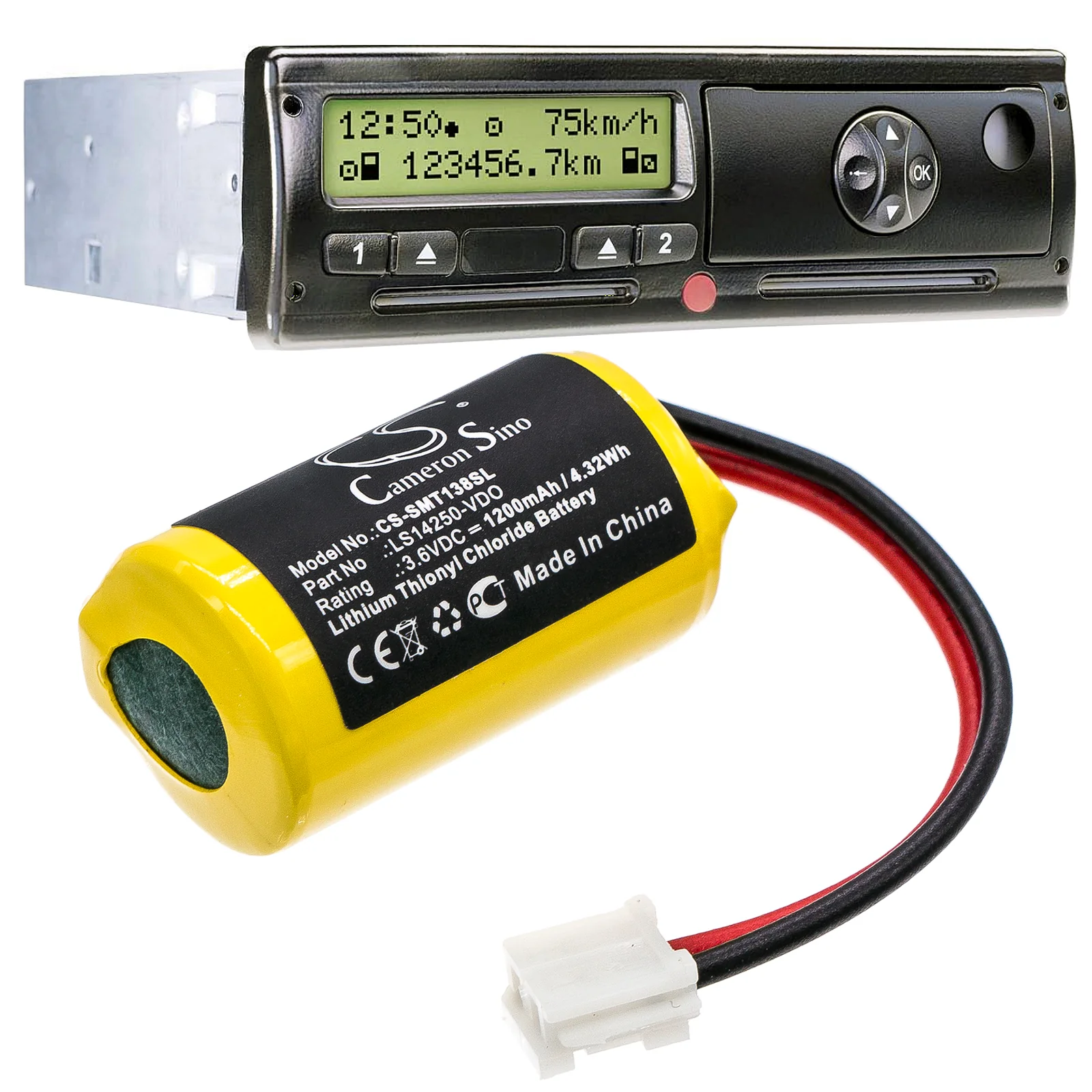CS-SMT138SL : Battery for Siemens VDO Digital Tachograph DTCO 1381 - Replaces Siemens LS14250-VDO, A2C59511954, A2C59511954X - Image 6