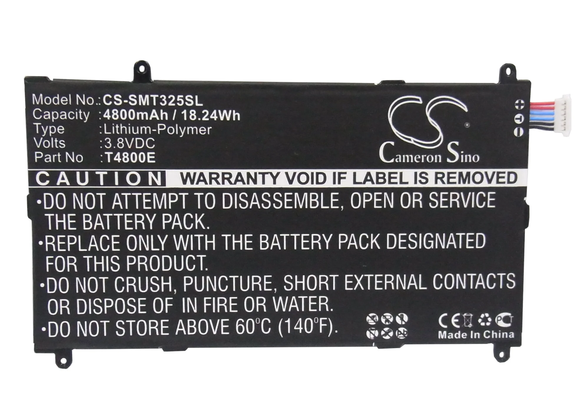 CS-SMT325SL : Battery for Samsung SM-T325, SM-T327A, Galaxy TabPRO 8.4 and others - Replaces Samsung T4800E - Image 5