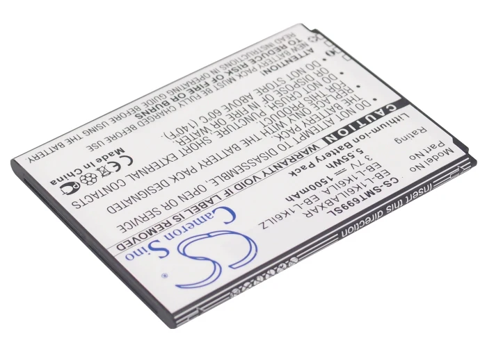 CS-SMT699SL : Battery for T-Mobile Galaxy Stratosphere II 4G, Galaxy Stratosphere II, Galaxy Stratosphere 2 - Replaces Samsung EB-L1K6ILA, EB-L1K6ILZ, EB-L1K6ILABXAR - Image 2