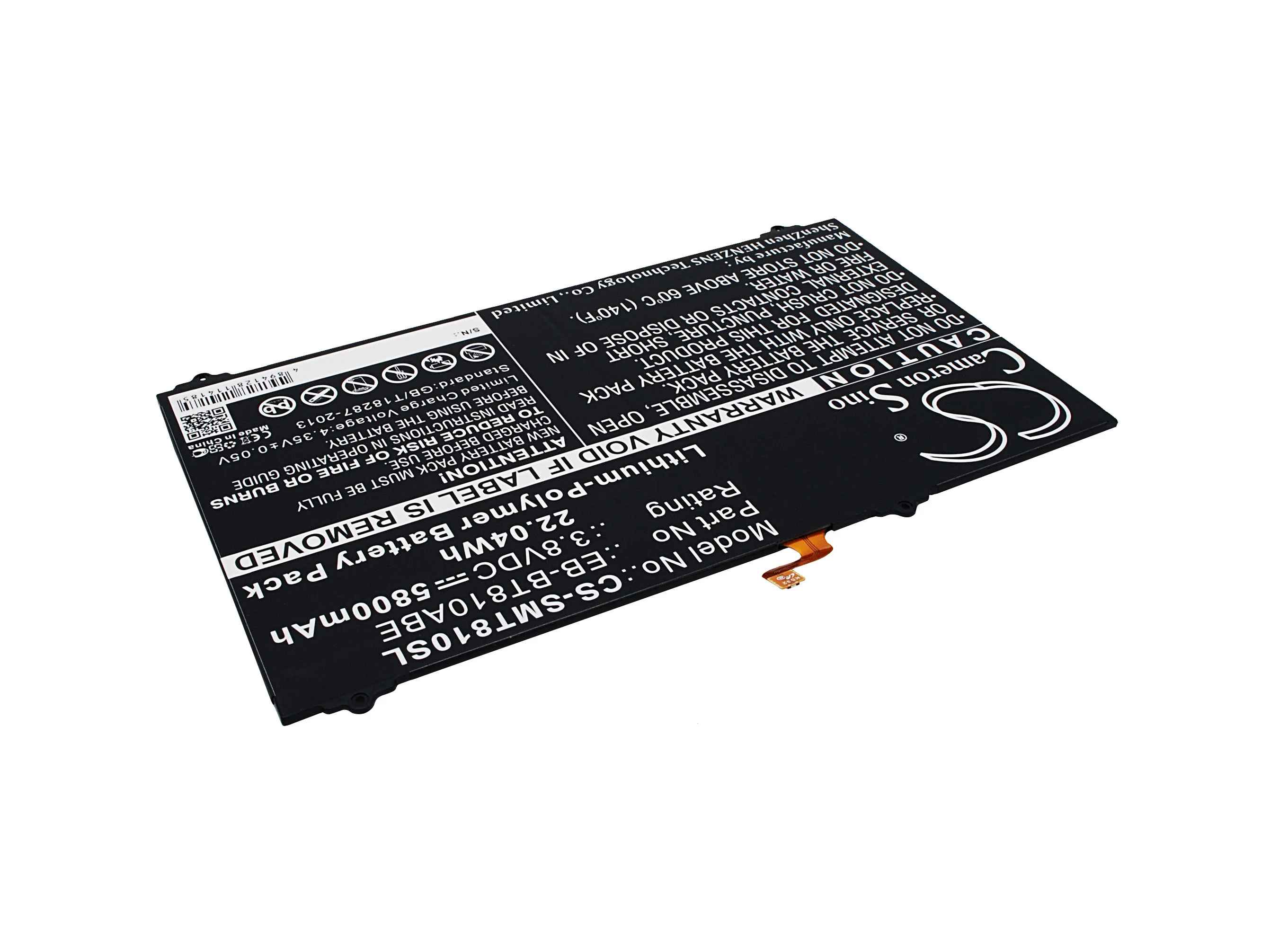 CS-SMT810SL : Battery for Samsung SM-T810 Galaxy Tab S2 9.7 WiFi, SM-T815N0, SM-T817W and others - Replaces Samsung EB-BT810ABE, EB-BT810ABA, GH43-04431A - Image 2