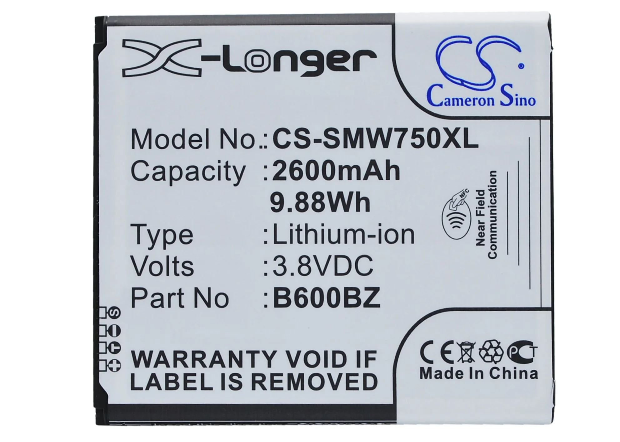 CS-SMW750XL : Battery for Verizon SM-W750V - Replaces Samsung B600BZ - Image 5