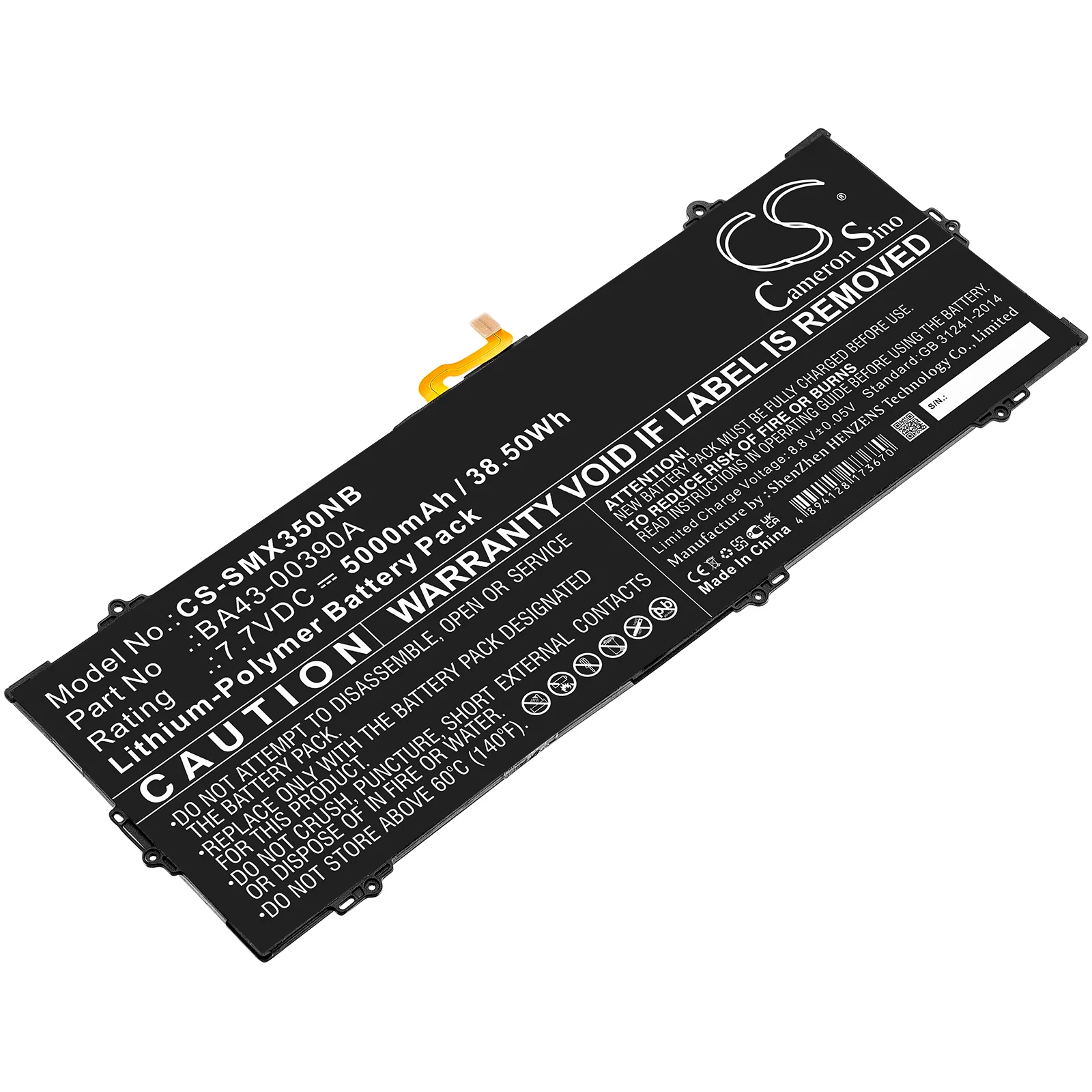 CS-SMX350NB : Battery for Samsung Chromebook 15.6", XE350XBA-K01US - Replaces Samsung BA43-00390A