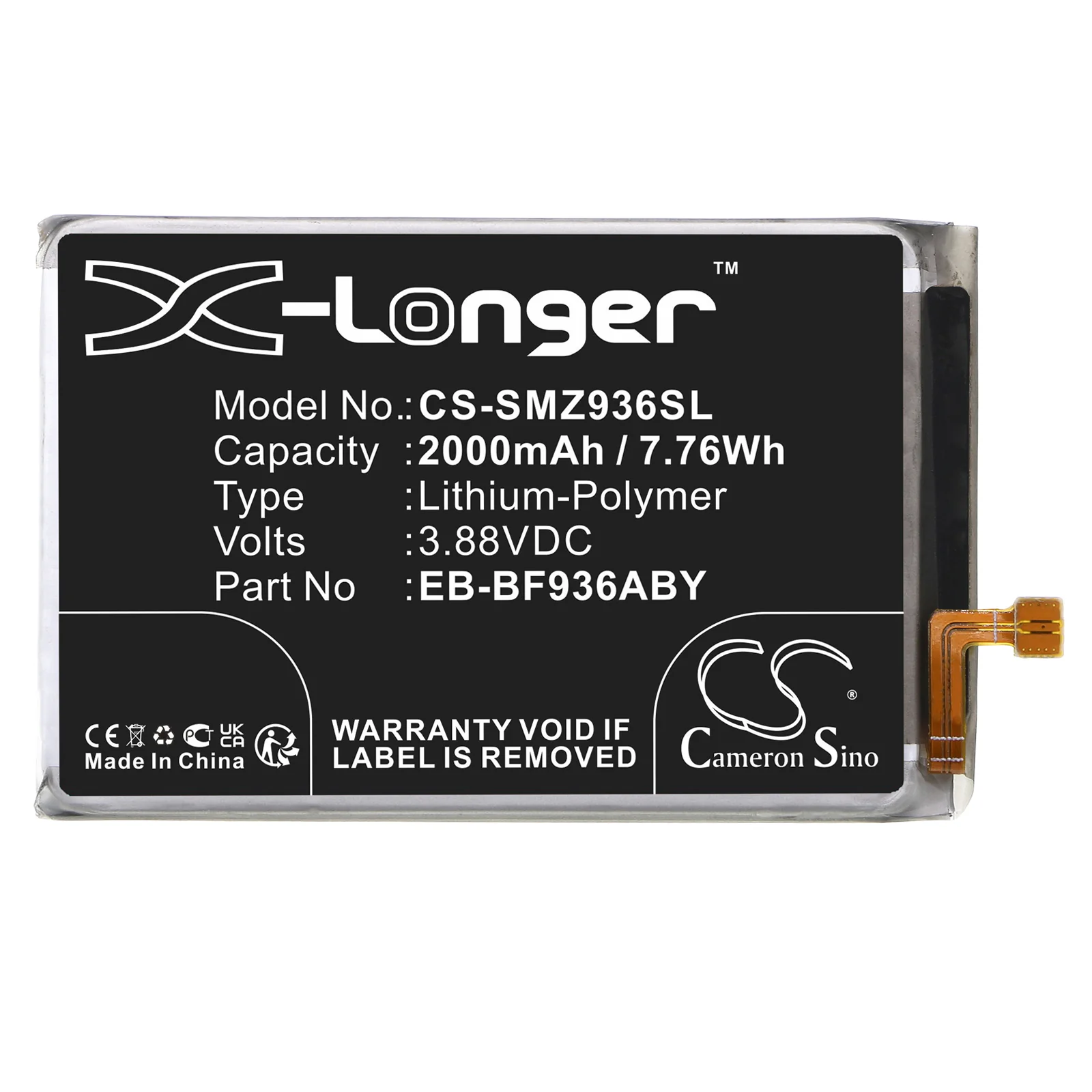 CS-SMZ936SL : Battery for Samsung Galaxy Z Fold4, SM-F936J, SM-W9023 and others - Replaces Samsung EB-BF936ABY - Image 3