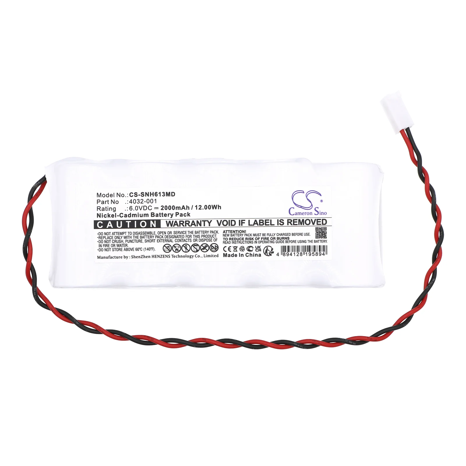 CS-SNH613MD : Battery for BCI Microspan 1040 Pulse Oximeter, Microspan 8700 Pulse Oximeter, Microspan 8800 Pulse Oximeter - Replaces Nonin 4032-001, 5353, EE120308 - Image 4