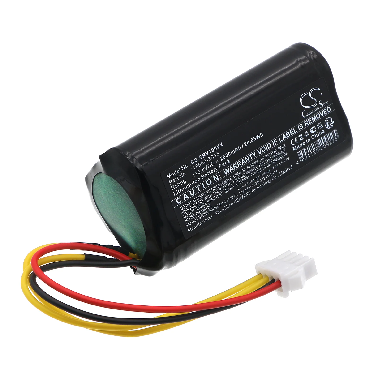CS-SRV100VX : Battery for Sencor SRV 1000SL, SRV 1000 - Replaces Sencor ML:18650-3S15, 3INR19/66, ML:18650-3815 and others