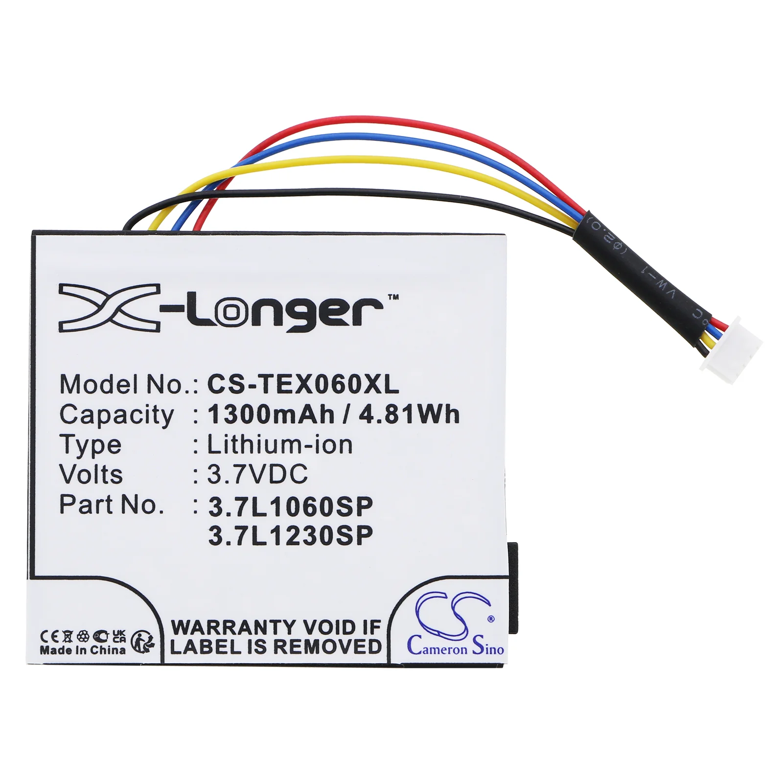 CS-TEX060XL : Battery for Texas Instruments TI-Nspire CX, TI-Nspire CX CAS, N2/AC/2L1/A and others - Replaces Texas Instruments 3.7L1060SP, 3.7L1230SP, 541383800002-G0511 and others - Image 3