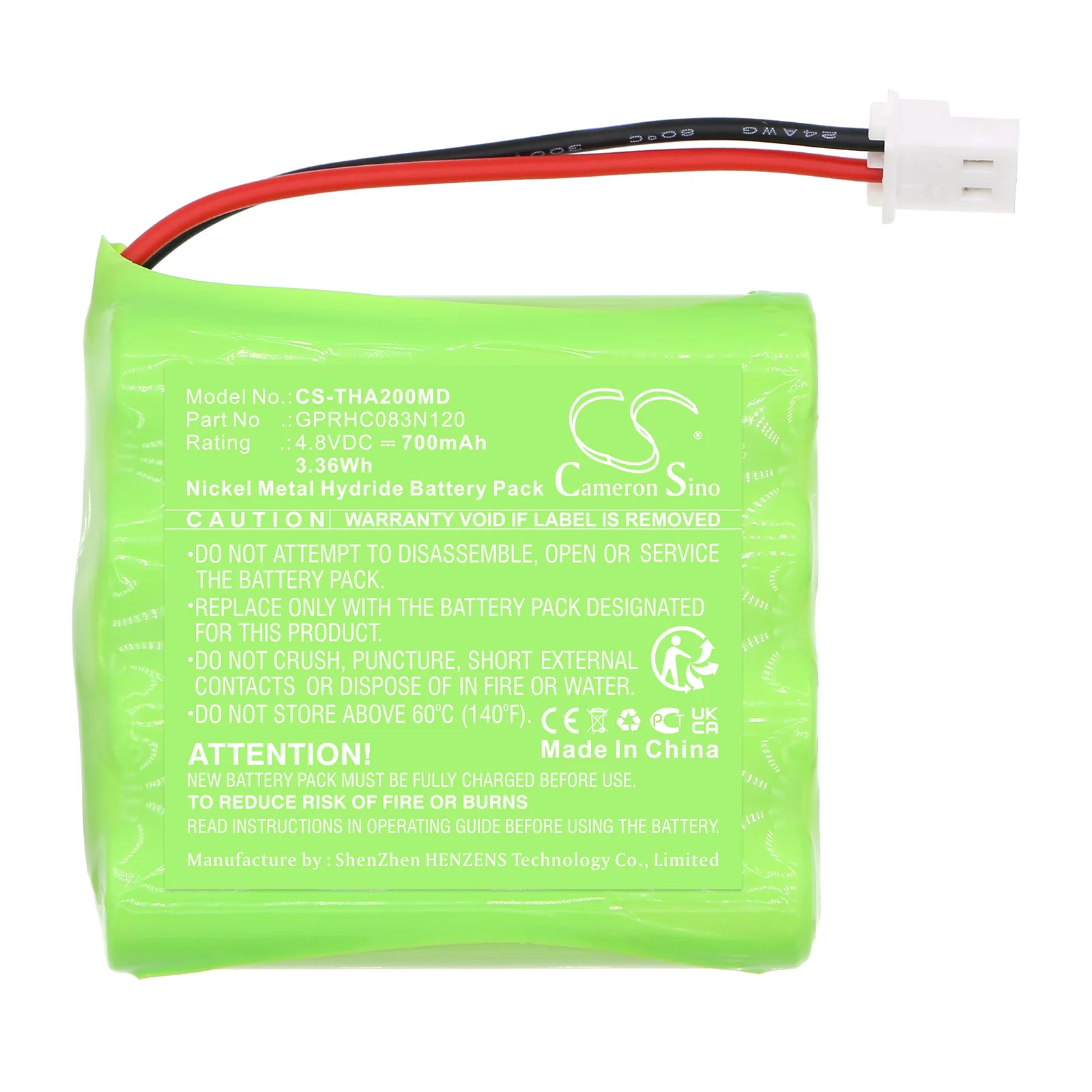 CS-THA200MD : Battery for I-Tech Mio Care, Mio Vein, Mio Ionotens and others - Replaces I-Tech GPRHC083N120 - Image 3