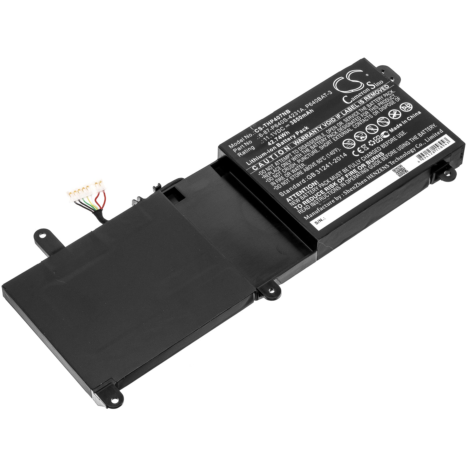 CS-THP407NB : Battery for Schenker XMG P407-DRH, XMG P407-PSD, XMG P407-RQK and others - Replaces Thunderobot 6-87-P640S-4231A, P640BAT-3
