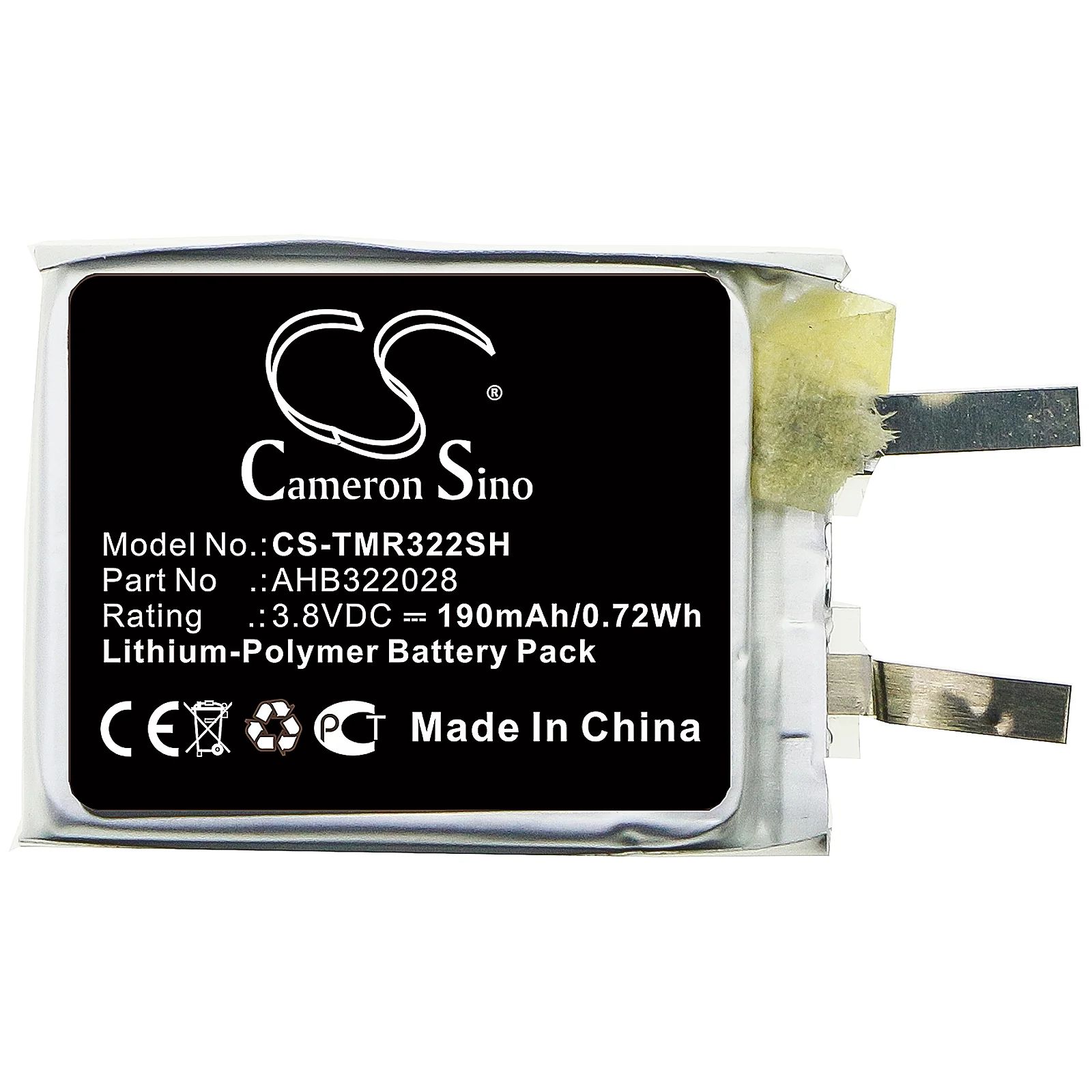 CS-TMR322SH : Battery for TomTom Runner Cardio - Replaces TomTom AHB322028 - Image 3