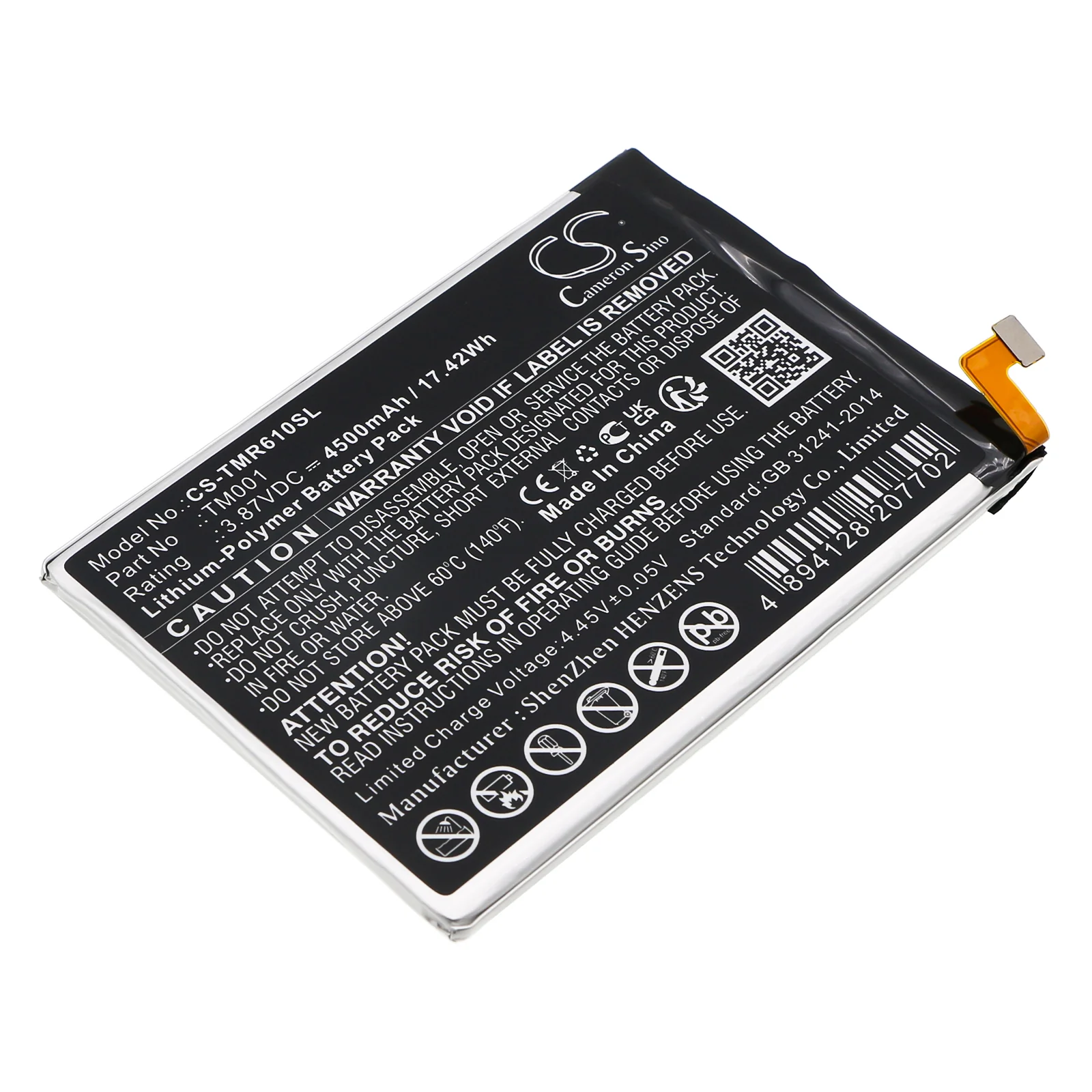 CS-TMR610SL : Battery for T-Mobile Revvl 6 Pro 5G, TMAF035G, Revvl V Plus 5G - Replaces T-Mobile TM001 - Image 5