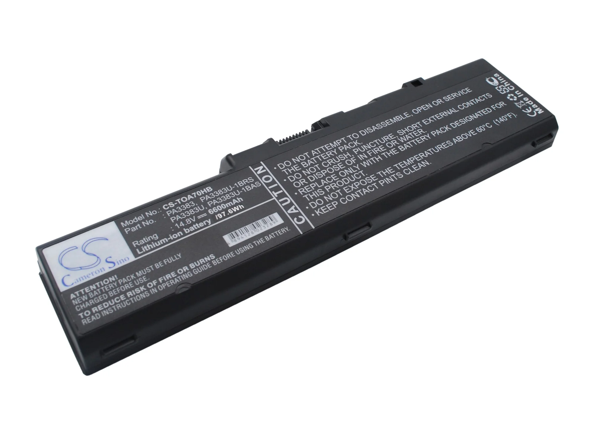 CS-TOA70HB : Battery for Toshiba Satellite A70, Satellite A70-S2362, Satellite A70-S249 and others - Replaces Toshiba PA3383, PA3383U, PA3383U-1BAS and others - Image 2