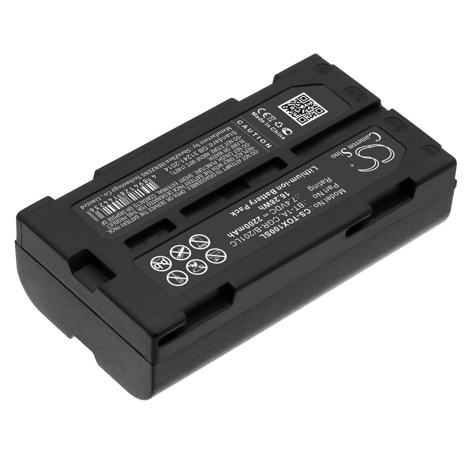 CS-TOX100SL : Battery for Topcon SX-1, GP-SX1, GM52 - Replaces Topcon BT-1A, CGR-B/201LC, BDC71 - Image 2