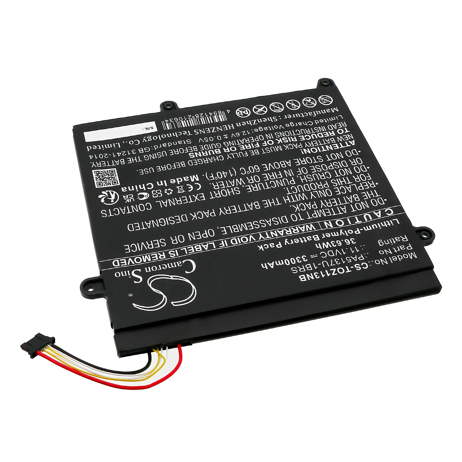 CS-TOZ113NB : Battery for Toshiba Portege Z10T-A, Portege Z10T-A-102, Portege Z10T-A-103 and others - Replaces Toshiba PA5137U-1BRS - Image 4