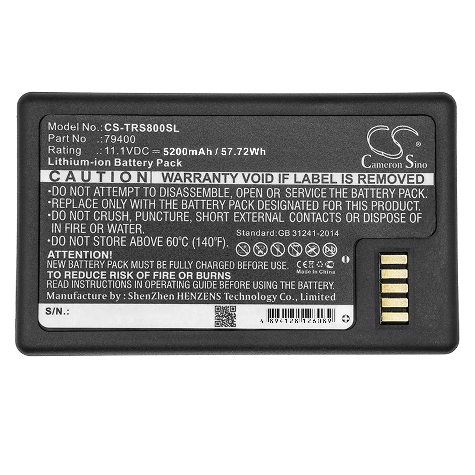 CS-TRS800SL : Battery for Trimble S3, S5, S6 and others - Replaces Trimble 79400, 99511-30 - Image 3