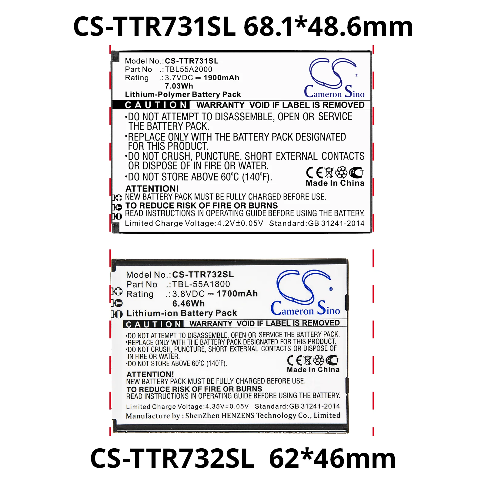 CS-TTR731SL : Battery for TP-Link M7310, M7350 ver 4.0 - Replaces TP-Link TBL55A2000 - Image 5