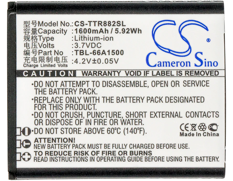 CS-TTR882SL : Battery for TP-Link TL-T882 - Replaces TP-Link TBL-66A1500 - Image 5
