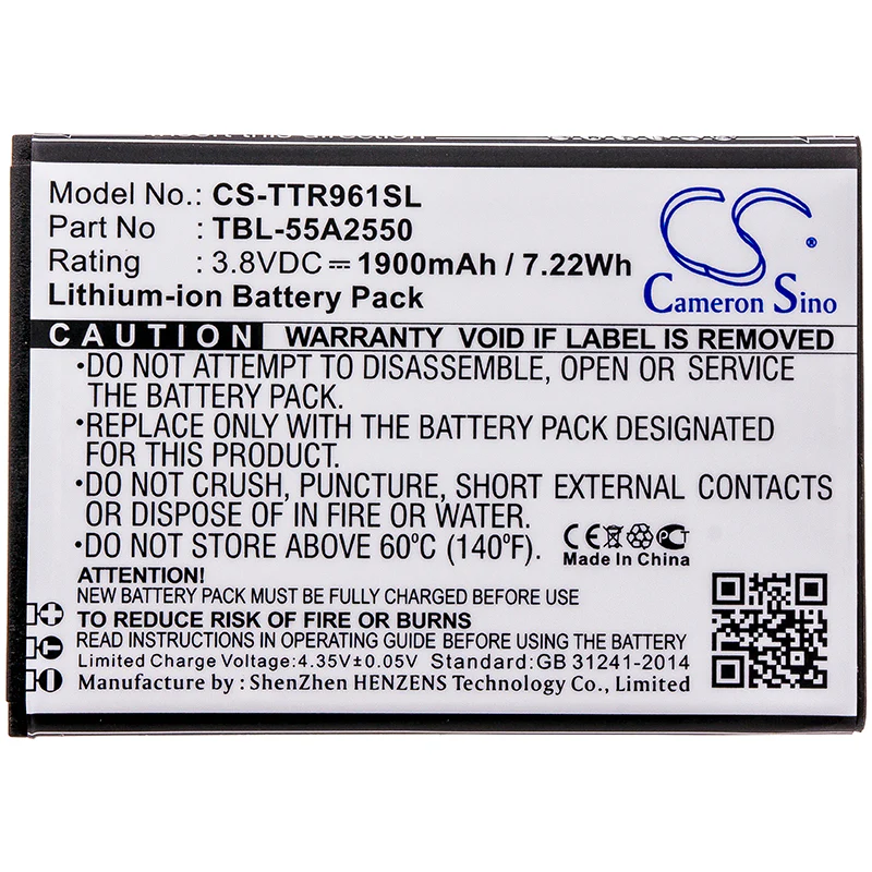 CS-TTR961SL : Battery for TP-Link TL-TR961, M7350, M7350 Ver 2 - Replaces TP-Link TBL-55A2550 - Image 3