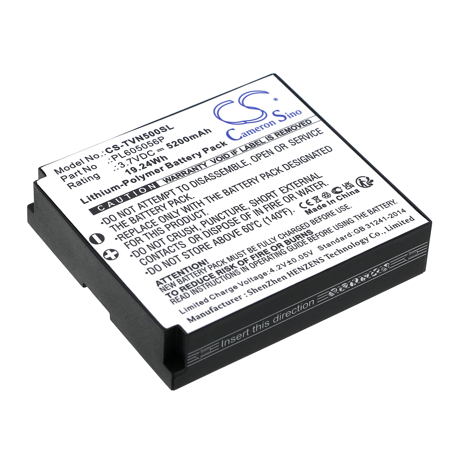 CS-TVN500SL : Battery for TwoNav Aventura 500, Aventura, Aventura Motor - Replaces TwoNav PL605056P - Image 4