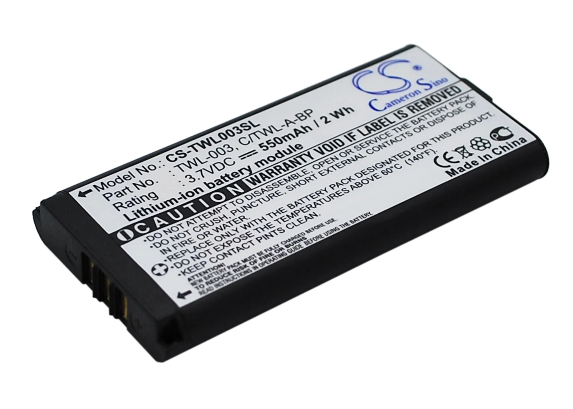 CS-TWL003SL : Battery for Nintendo DSi, NDSi, NDSiL - Replaces Nintendo TWL-003, C/TWL-A-BP - Image 3