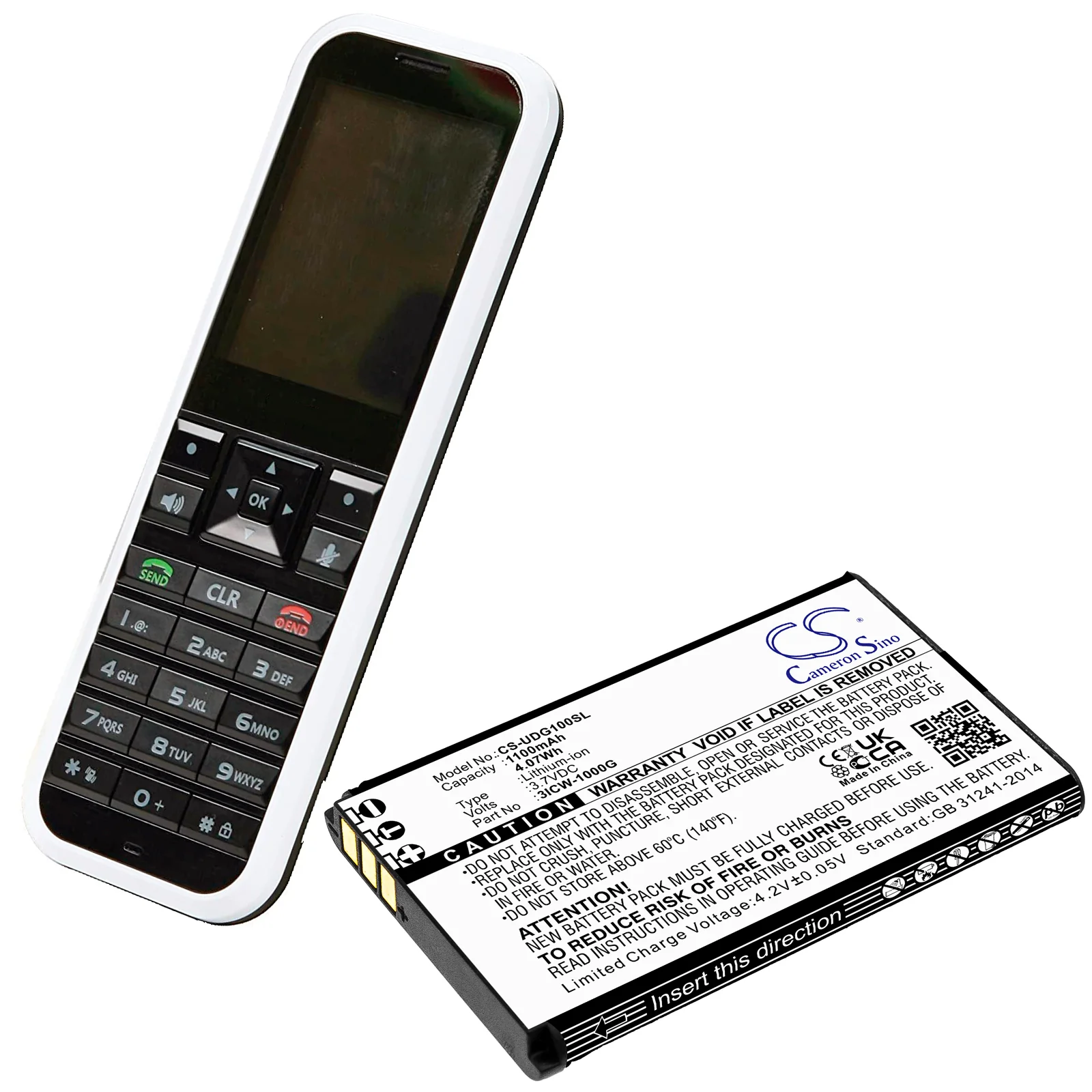CS-UDG100SL : Battery for Incom ICW-1000G - Replaces Incom KAL523450AR - Image 4