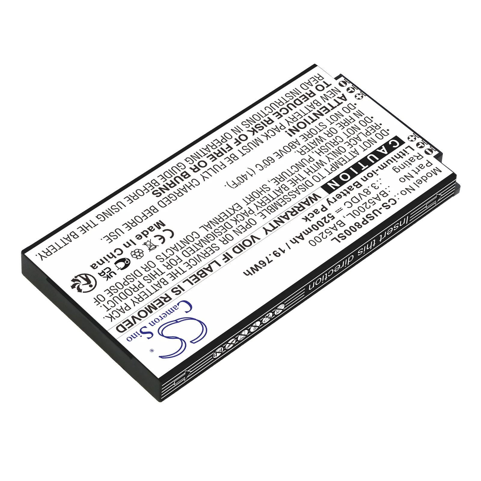 CS-USP800SL : Battery for UniStrong P8II E - Replaces UniStrong BA5200L, BA5200 - Image 2