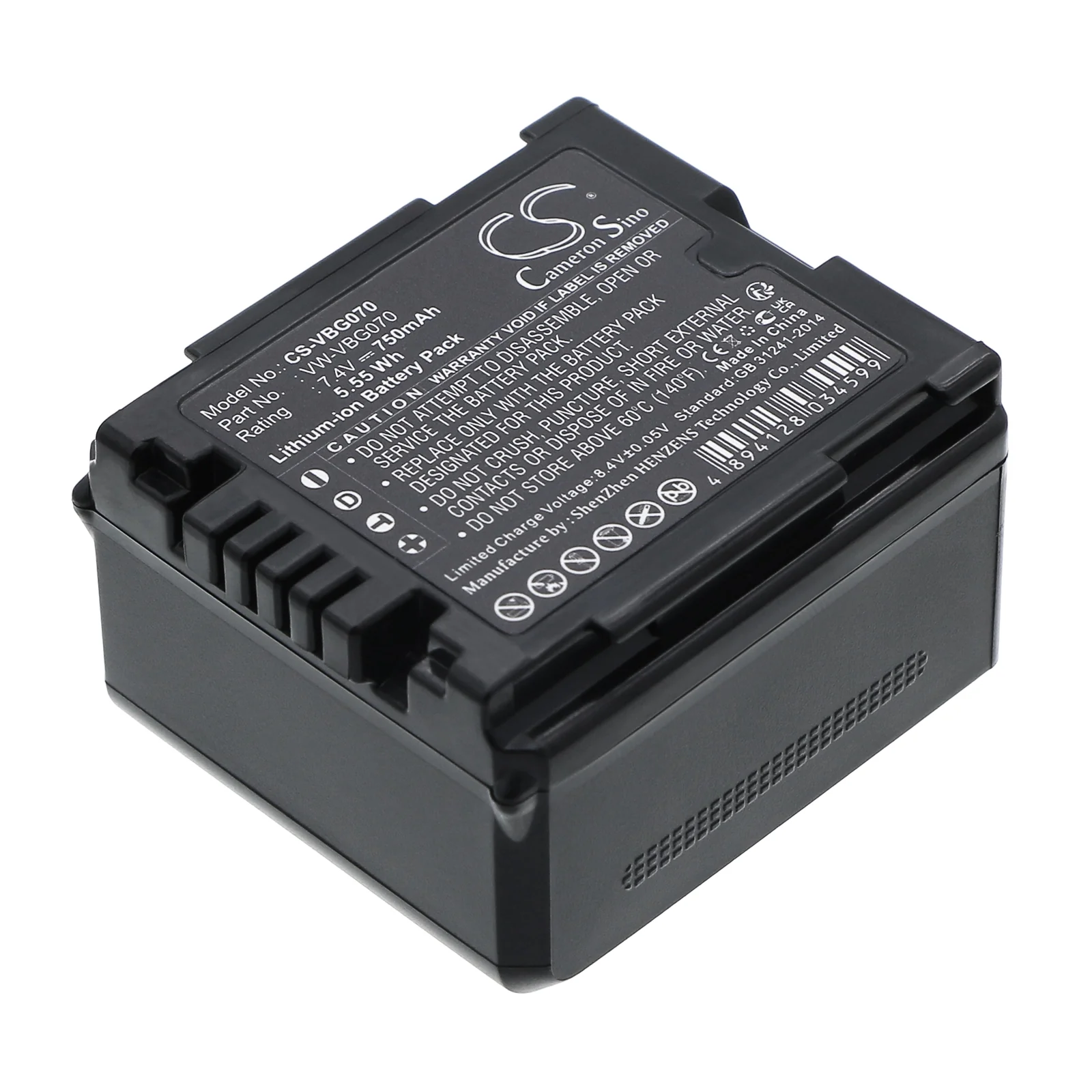 CS-VBG070 : Battery for Panasonic HDC-SD9, HDC-HS9, HDC-SD5 and others - Replaces Panasonic VW-VBG070, VW-VBG070-K, VW-VBG070A