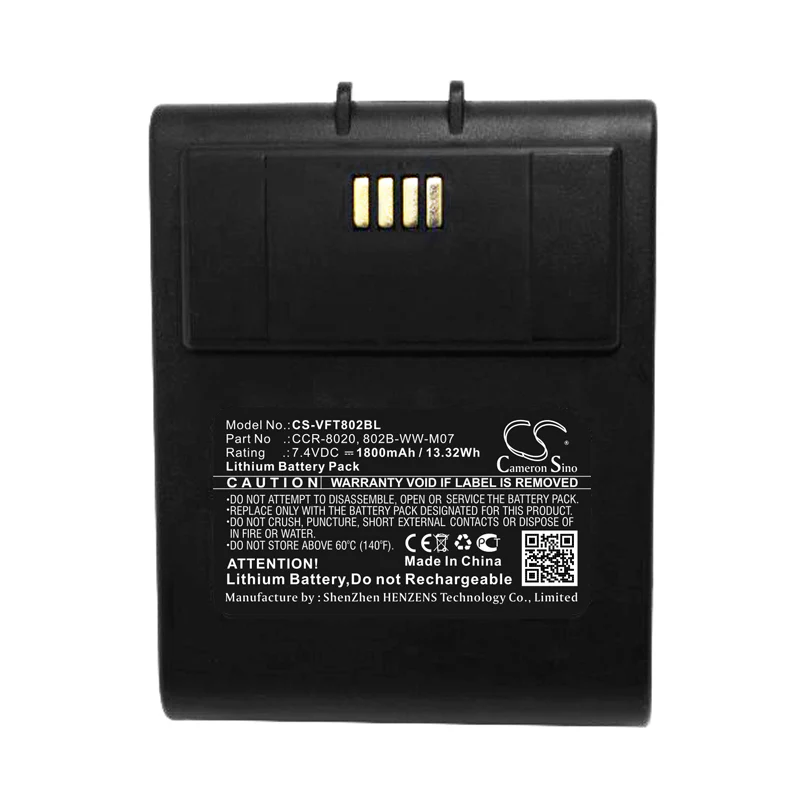CS-VFT802BL : Battery for VeriFone Nurit 8020, 802B-WW-M05, Nurit 8020US20 and others - Replaces VeriFone CCR-8020, 802BWW05B078801133545, 802B-WW-M07 - Image 2