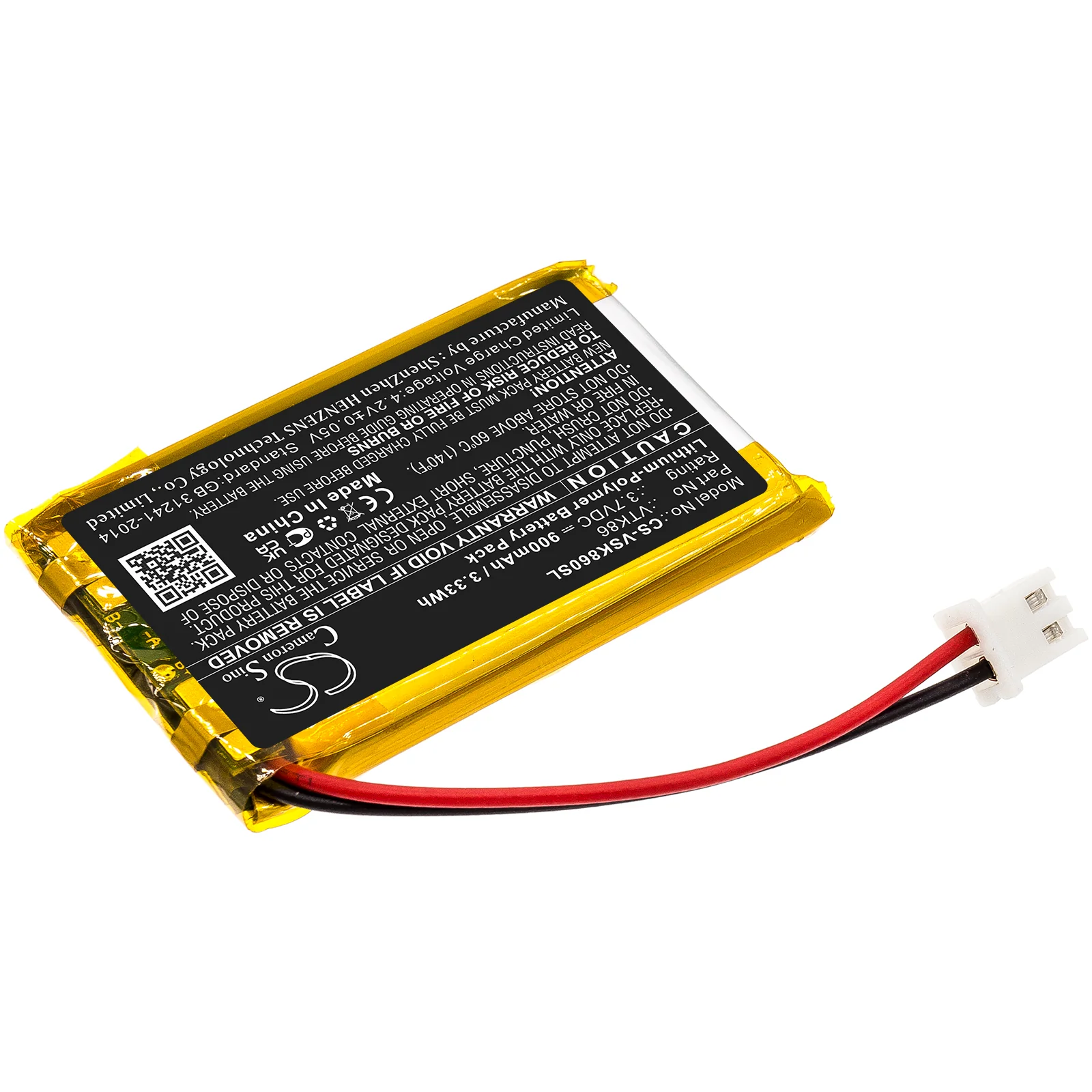 CS-VSK860SL : Battery for Velocitek Shift - Replaces Velocitek VTK86 - Image 2
