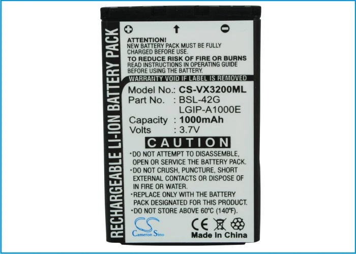 CS-VX3200ML : Battery for LG VX6100, VX4700, AX5000 etc, replaces SBPL0075701, LGIP-A1000E - Image 5