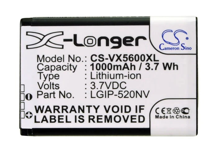 CS-VX5600XL : Battery for Verizon UN150 Envoy, VN150, Revere and others - Replaces Verizon LGIP-520NV, SBPL0099202, LGIP-520NV-2 and others - Image 5