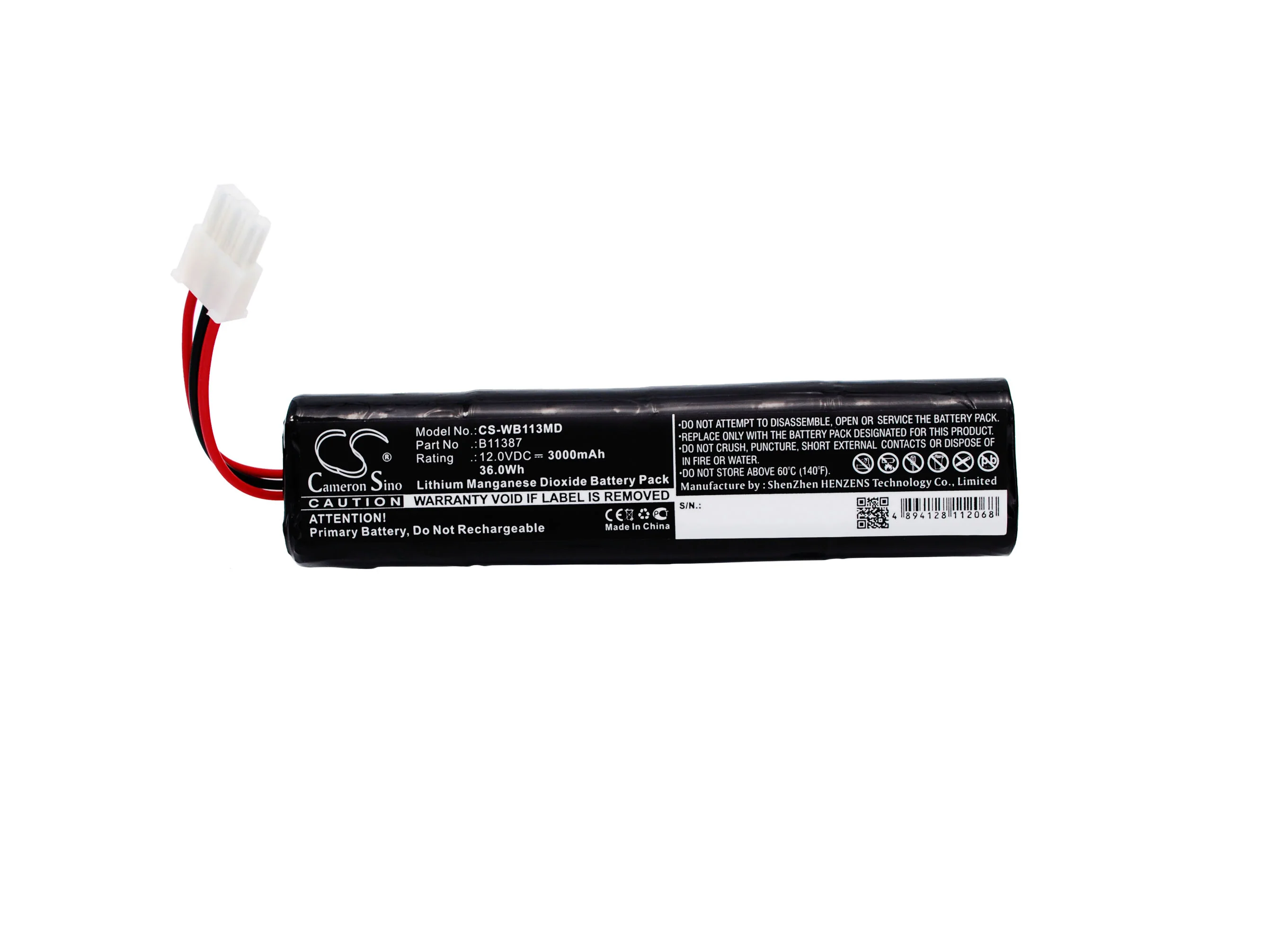 CS-WB113MD : Battery for Schiller America AED 10 Jump Start - Replaces Welch-Allyn B11387, 00185-2, 8000-0807-01 and others - Image 2