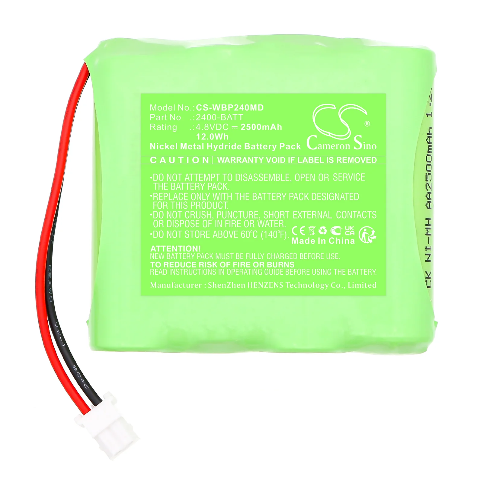 CS-WBP240MD : Battery for Welch-Allyn ProBP2400 blood pressure monitor - Replaces Welch-Allyn 110969-O, 2400-BATT - Image 6